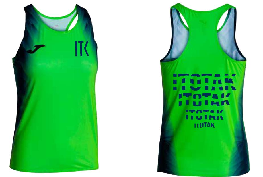 Camiseta de correr ITOTAK Joma de tirantes, vista delantera y trasera